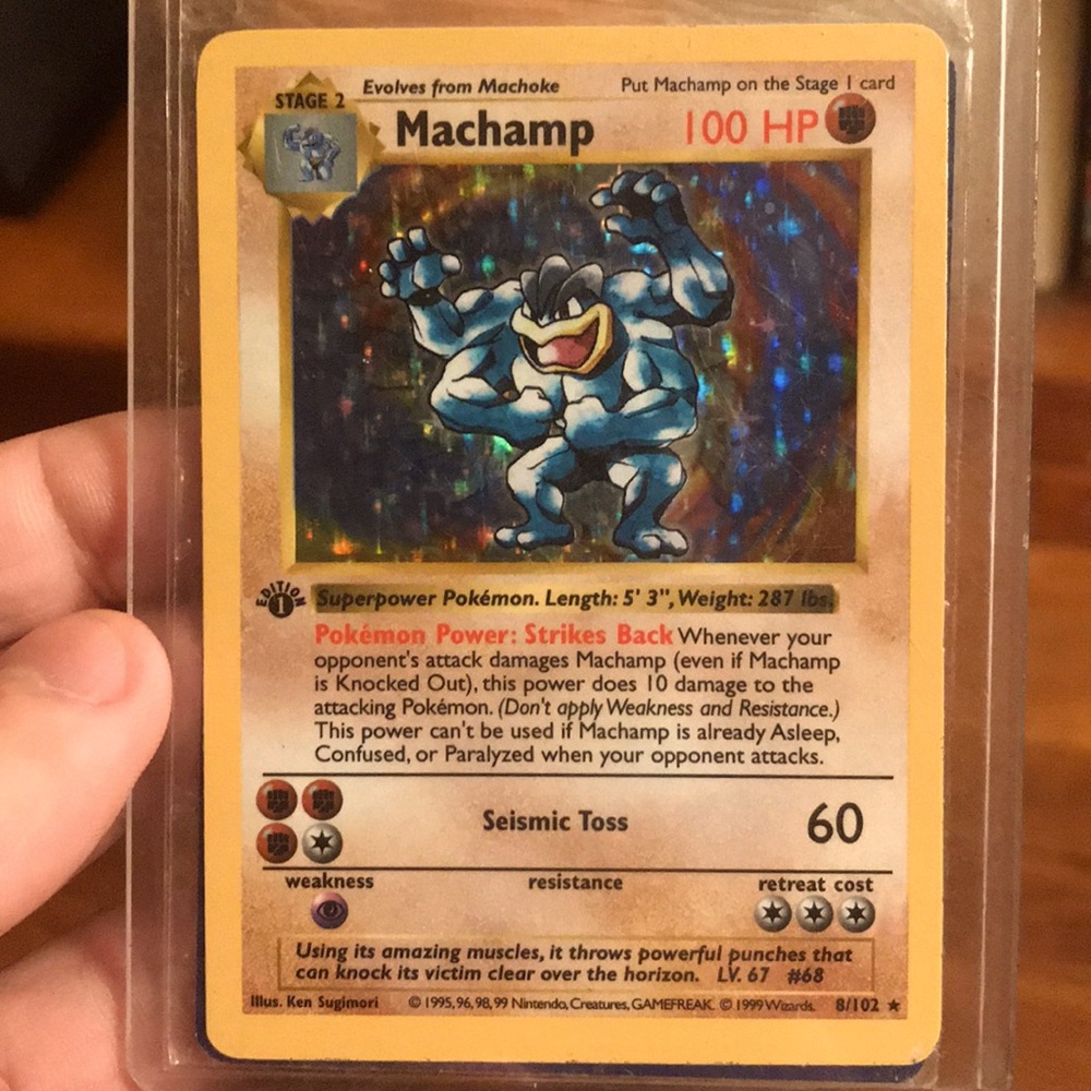 1st Edition mint condition Machamp card